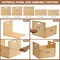 Wooden Vinyl Record Storage Box Storage Crate Box for LP Hold Up to 80 Records Natural